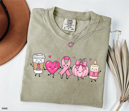 Breast Cancer Awareness Icons Adult Comfort Colors T-Shirt