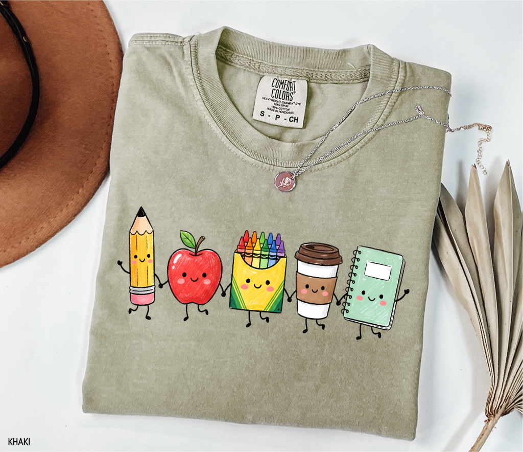 Cute School Icons Adult Comfort Colors T-Shirt
