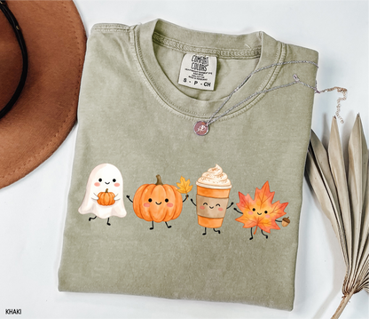 Cute Fall Ghost Adult Comfort Colors T-Shirt