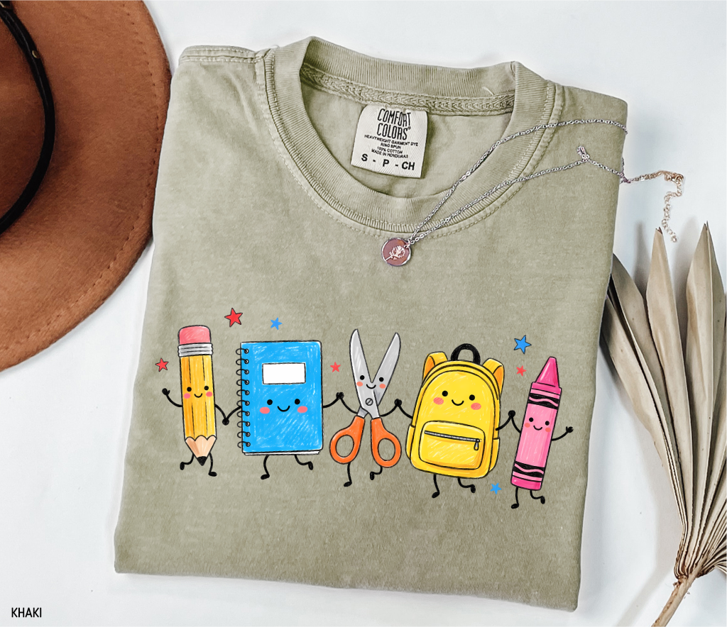 Cute Teacher Supplies Adult Comfort Colors T-Shirt