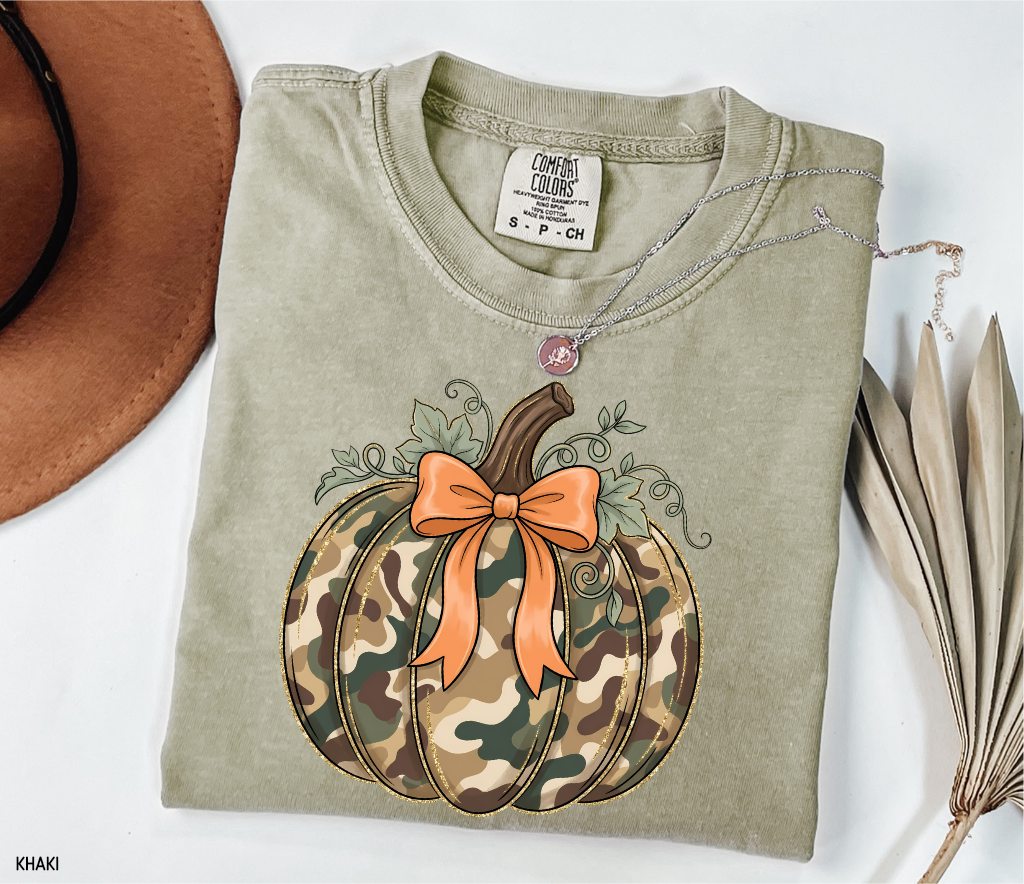 Camo Pumpkin Adult Comfort Colors T-Shirt
