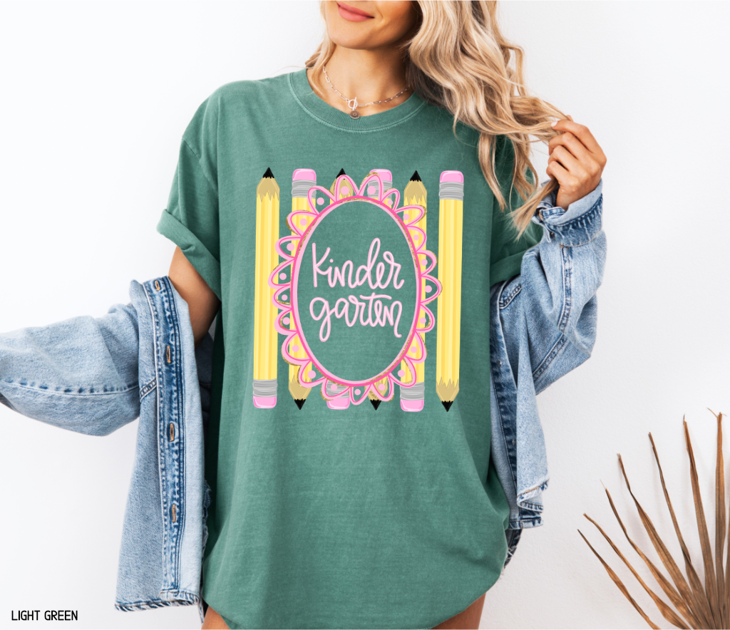 Pencil Grade Level Teacher Comfort Colors T-Shirt
