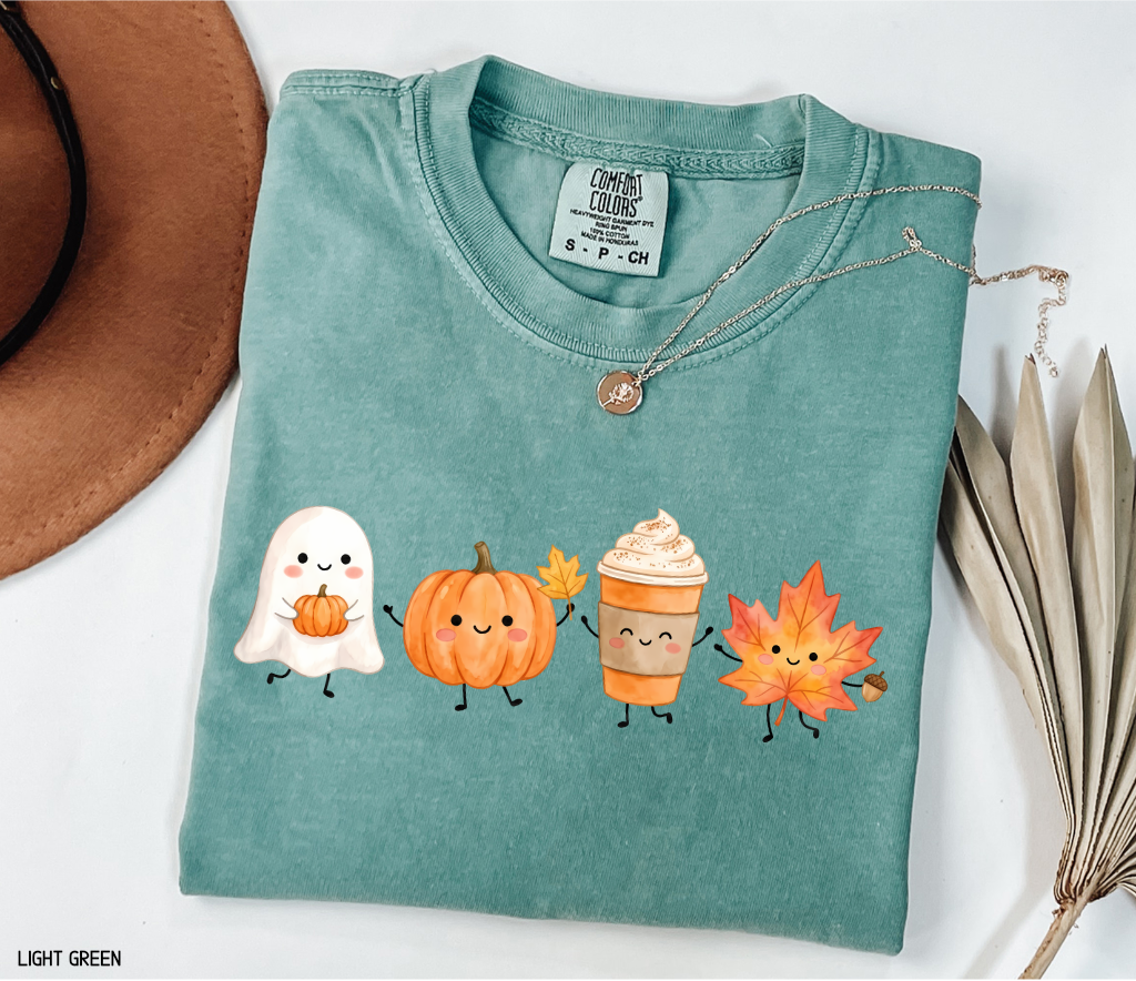 Cute Fall Ghost Adult Comfort Colors T-Shirt