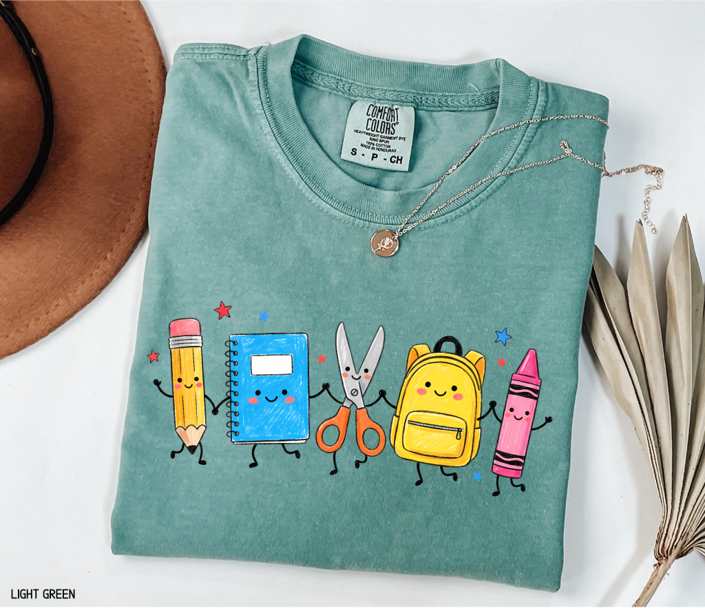 Cute Teacher Supplies Adult Comfort Colors T-Shirt