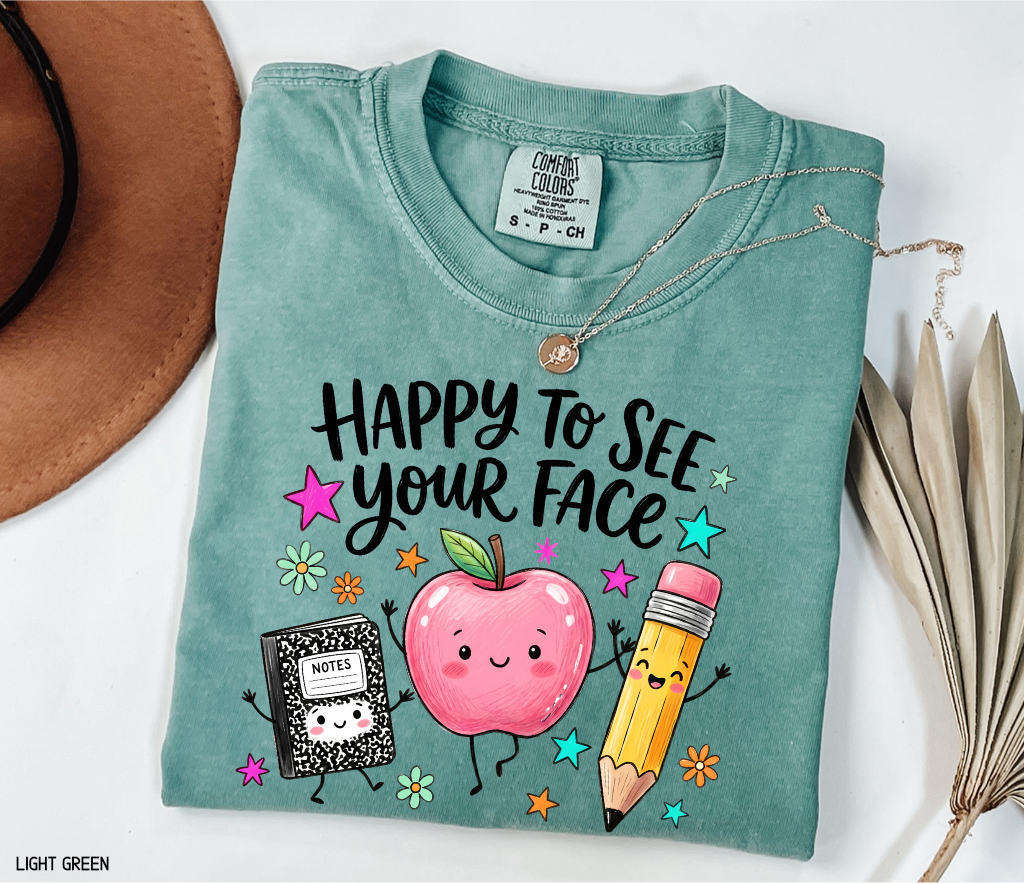 Happy to See Your Face Adult Comfort Colors T-Shirt