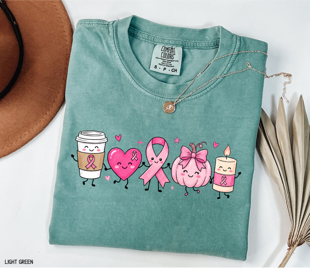 Breast Cancer Awareness Icons Adult Comfort Colors T-Shirt
