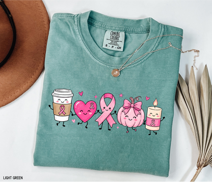 Breast Cancer Awareness Icons Adult Comfort Colors T-Shirt