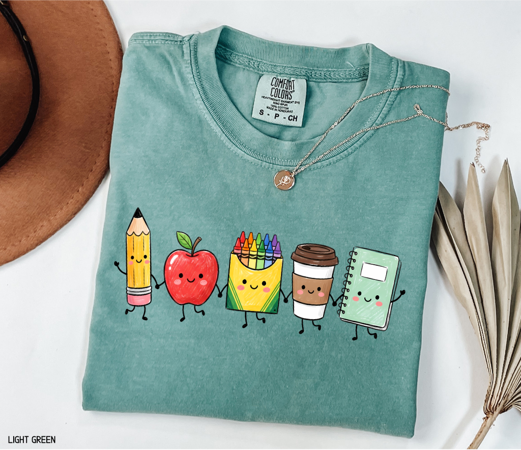 Cute School Icons Adult Comfort Colors T-Shirt
