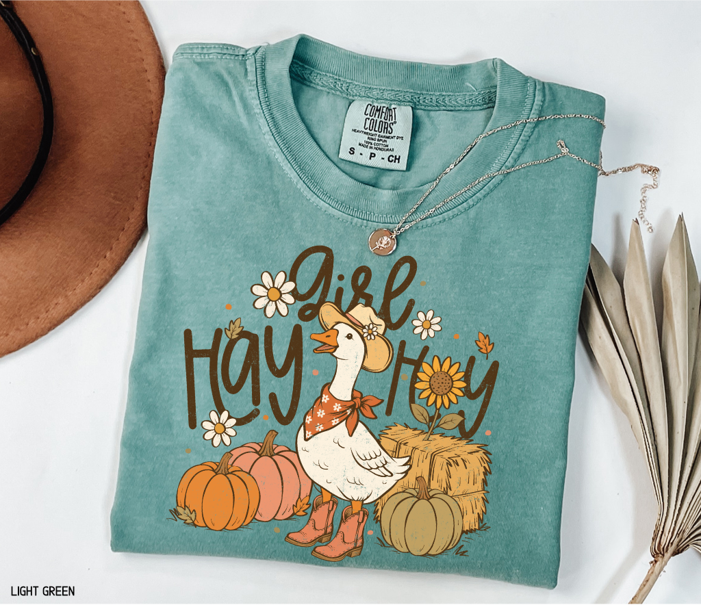 Hay Girl Hey Funny Adult Comfort Colors T-Shirt