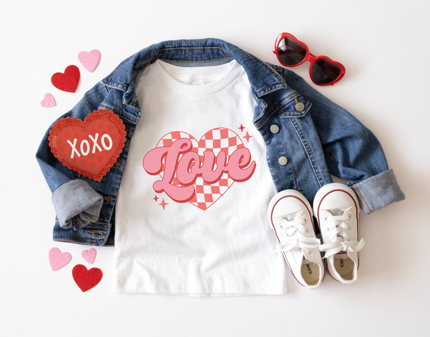 Love Retro Heart Kids T-shirt