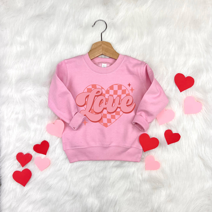 Love Retro Heart Kids Sweatshirt