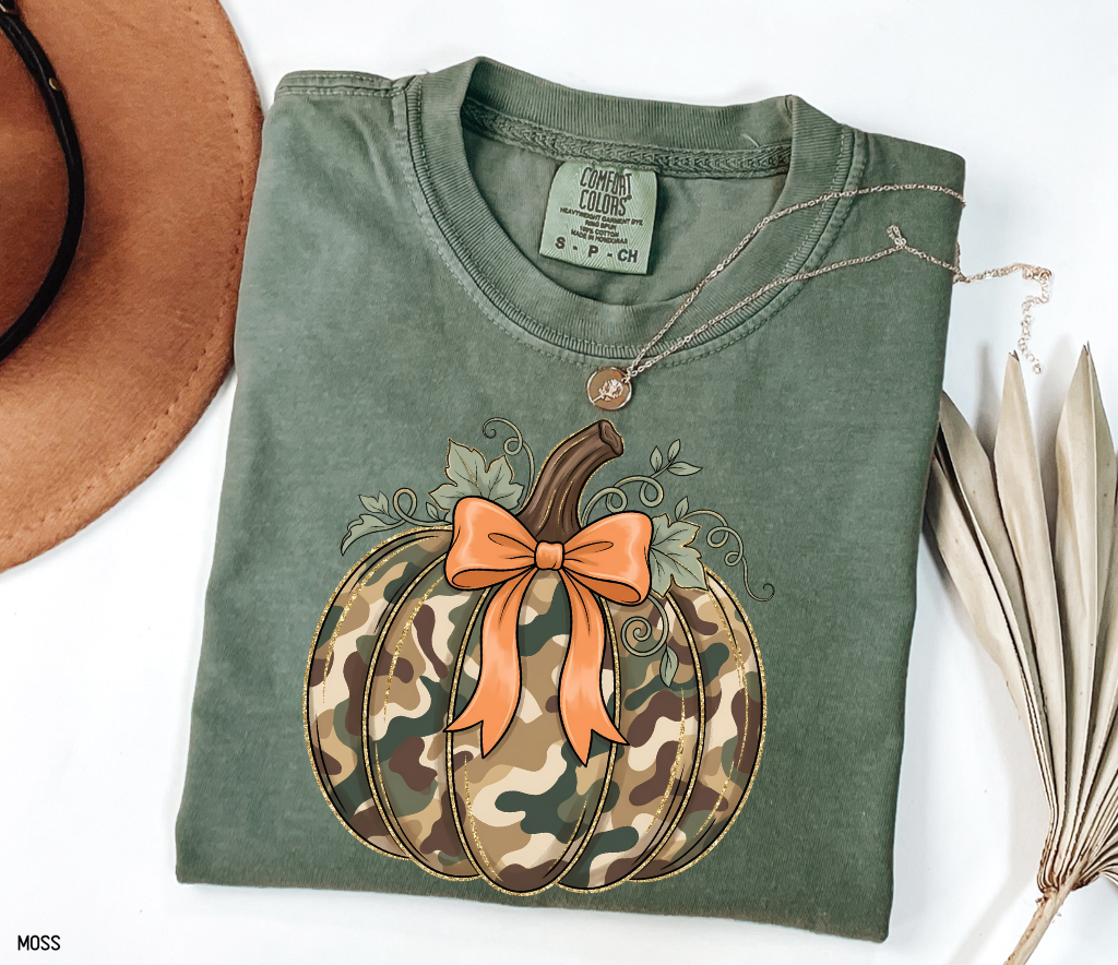 Camo Pumpkin Adult Comfort Colors T-Shirt