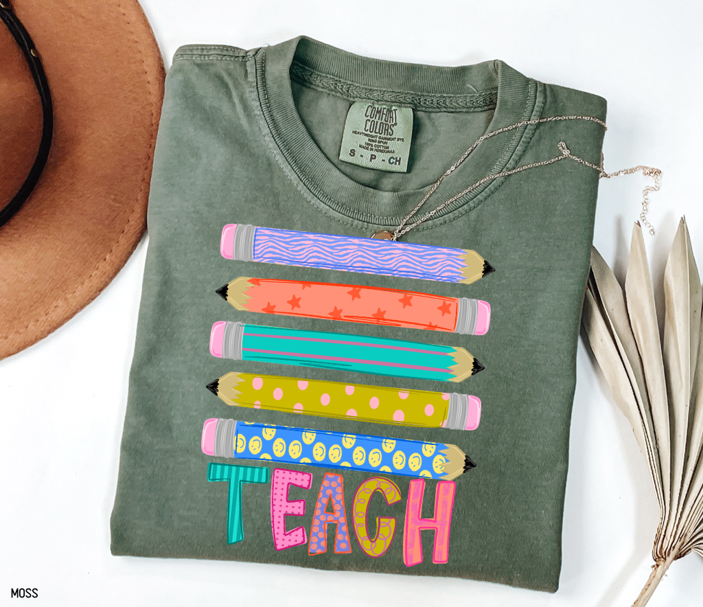 Teacher Pencil Adult Comfort Colors T-Shirt