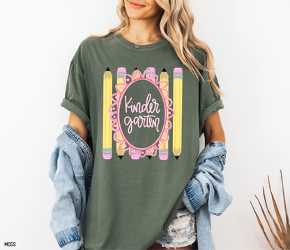 Pencil Grade Level Teacher Comfort Colors T-Shirt