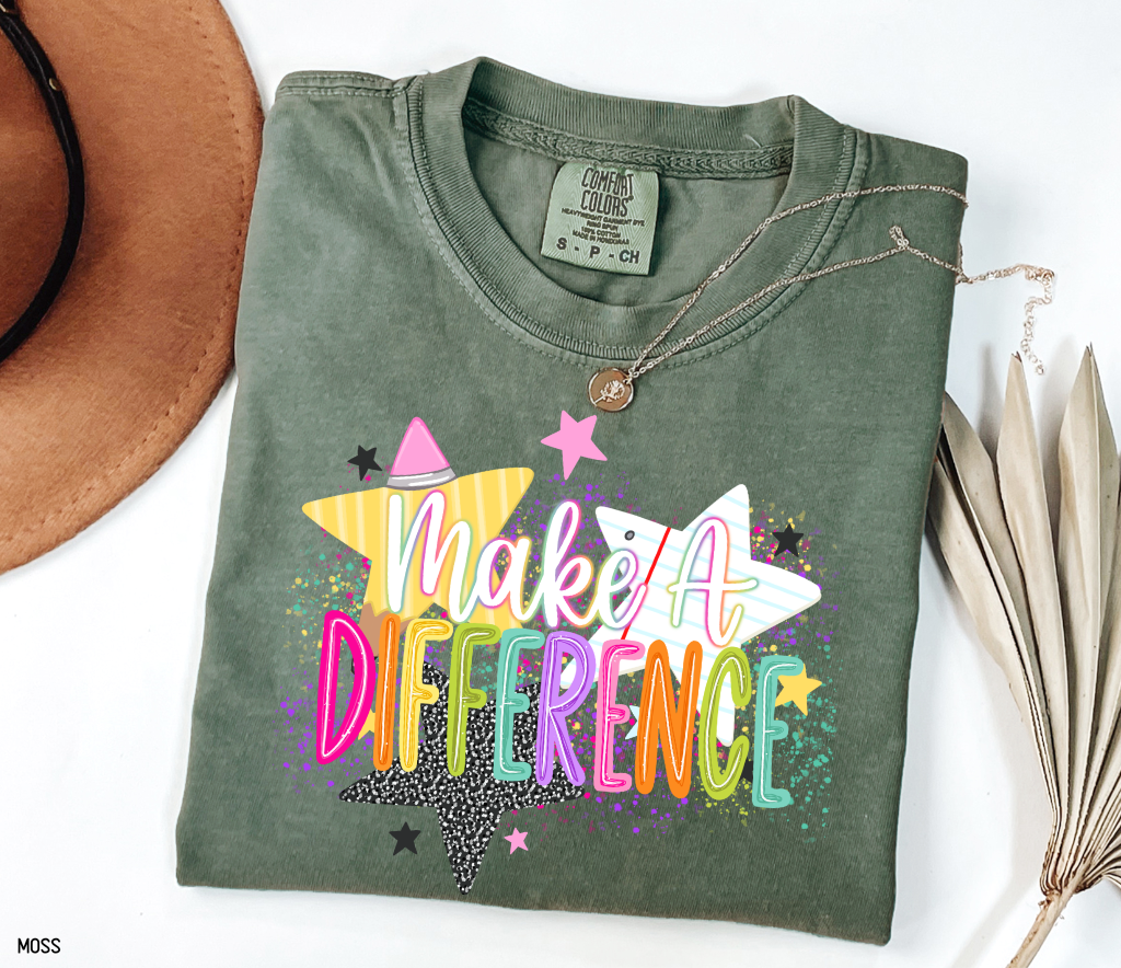 Make A Difference Teacher Adult Comfort Colors T-Shirt