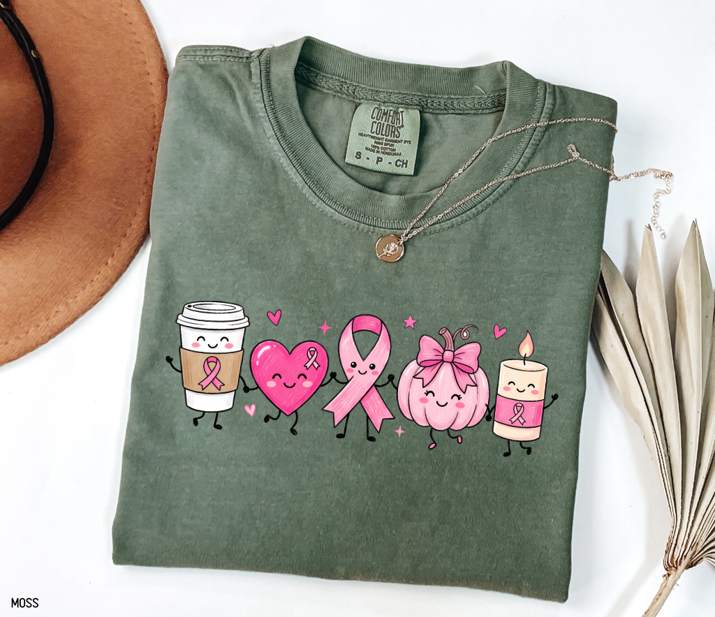 Breast Cancer Awareness Icons Adult Comfort Colors T-Shirt