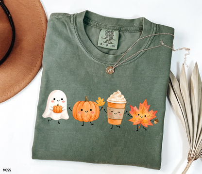 Cute Fall Ghost Adult Comfort Colors T-Shirt