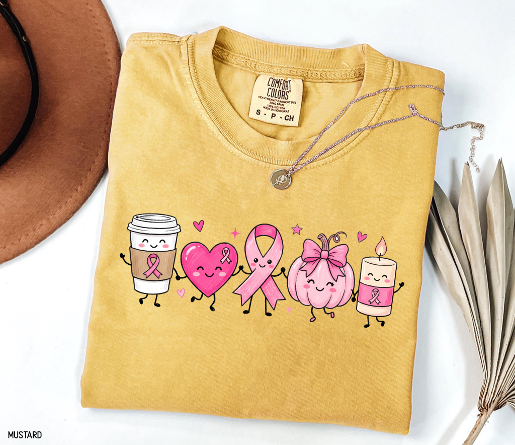 Breast Cancer Awareness Icons Adult Comfort Colors T-Shirt