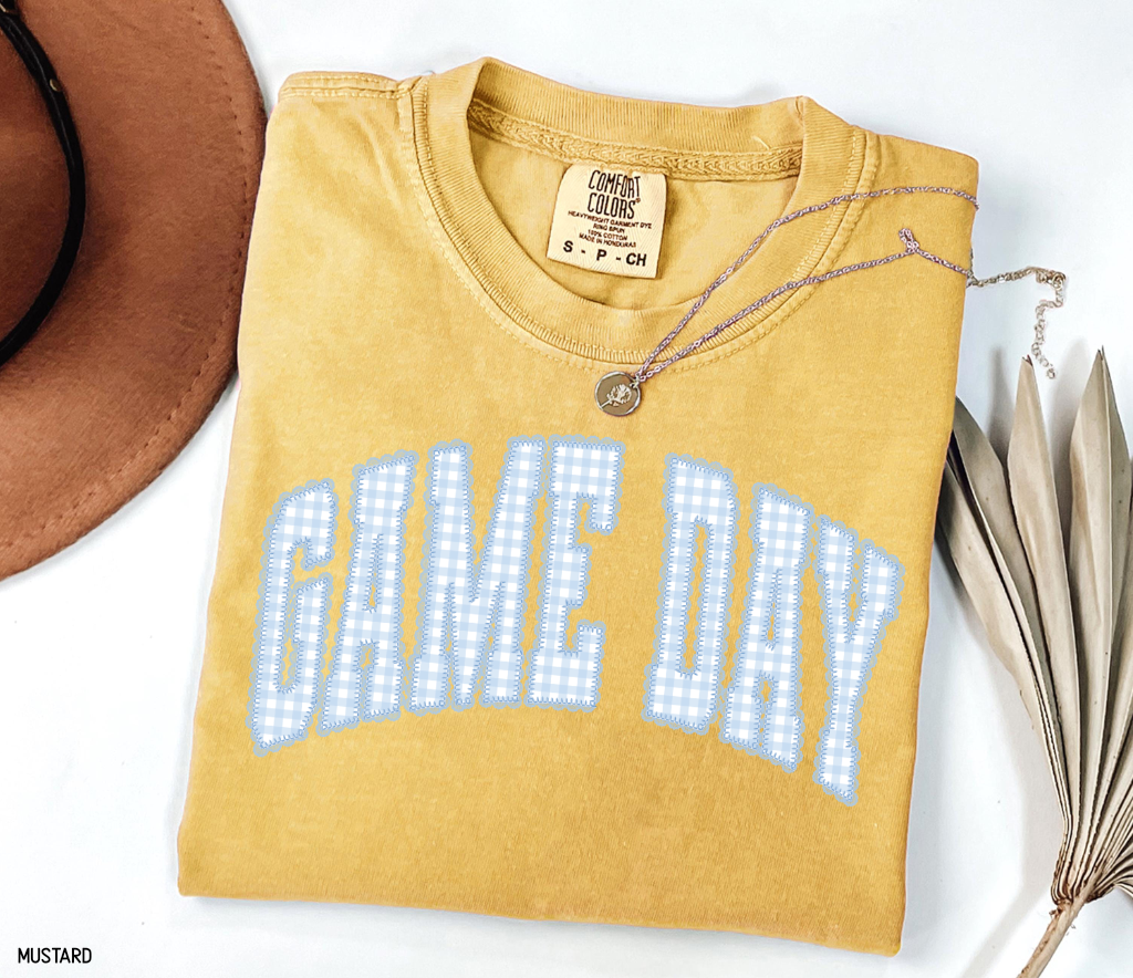 Gingham Game Day Adult Comfort Colors T-Shirt