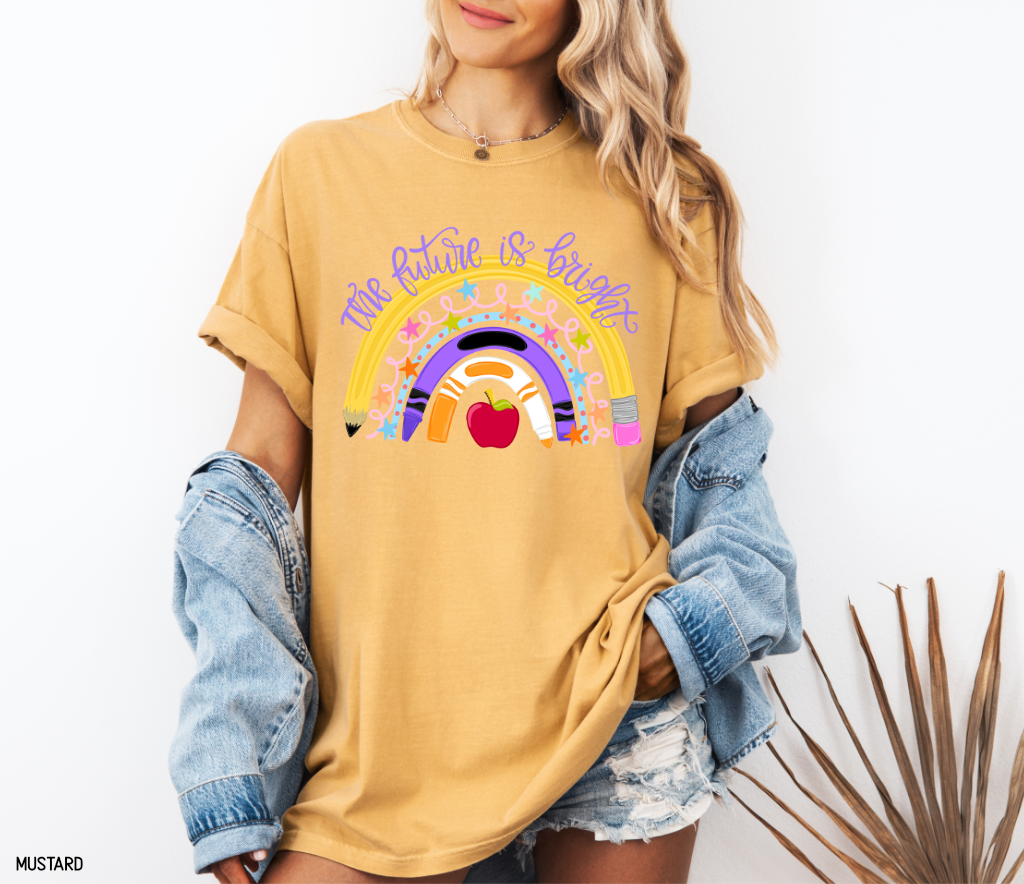 The Future is Bright Teacher Adult Comfort Colors T-Shirt