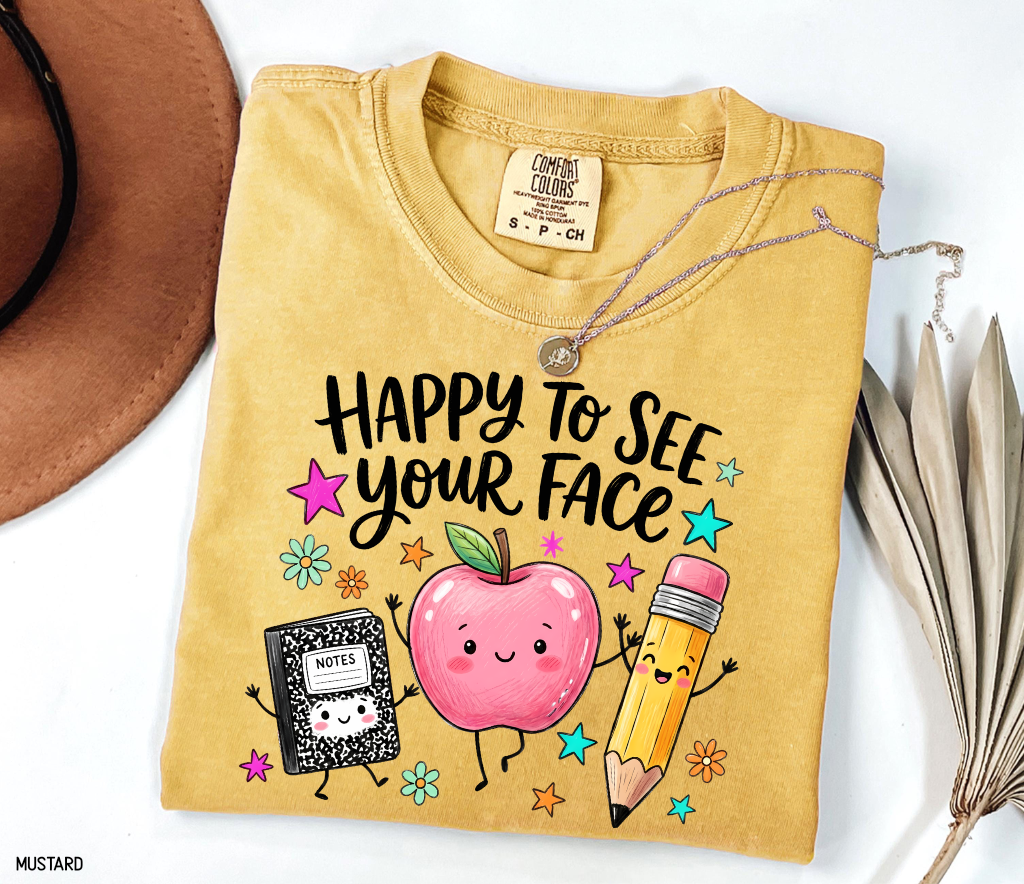 Happy to See Your Face Adult Comfort Colors T-Shirt