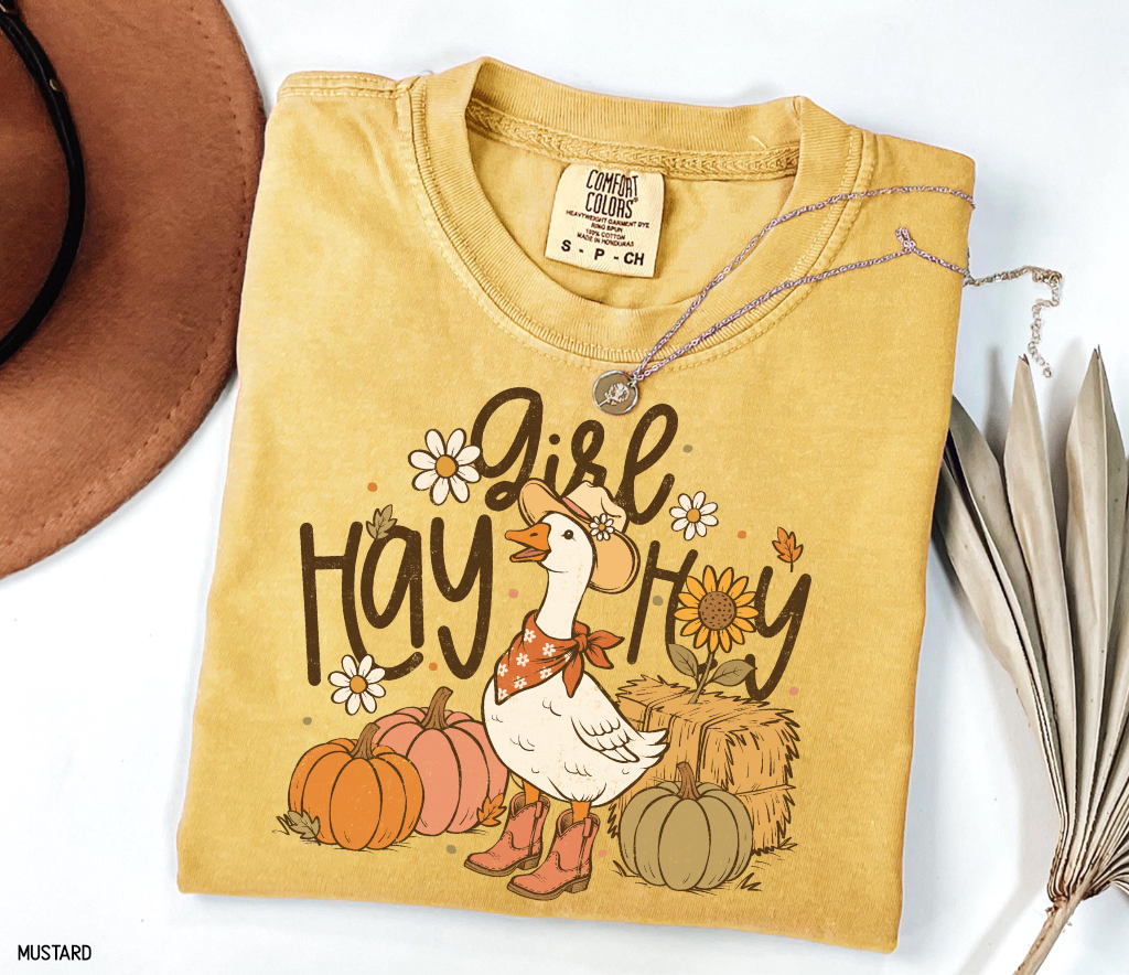 Hay Girl Hey Funny Adult Comfort Colors T-Shirt