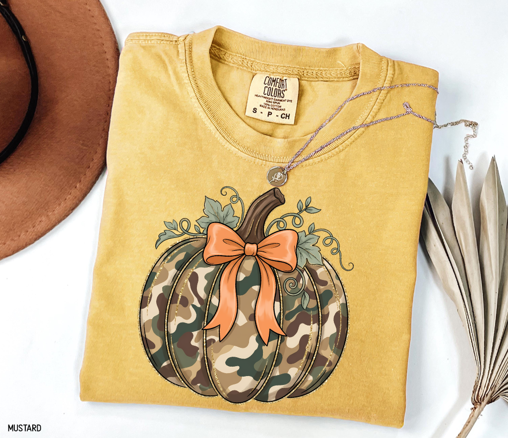 Camo Pumpkin Adult Comfort Colors T-Shirt