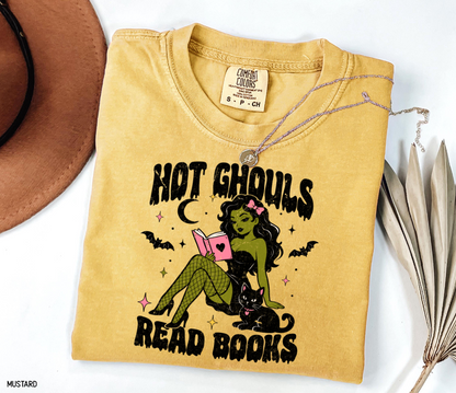 Hot Ghouls Read Books Adult Comfort Colors T-Shirt
