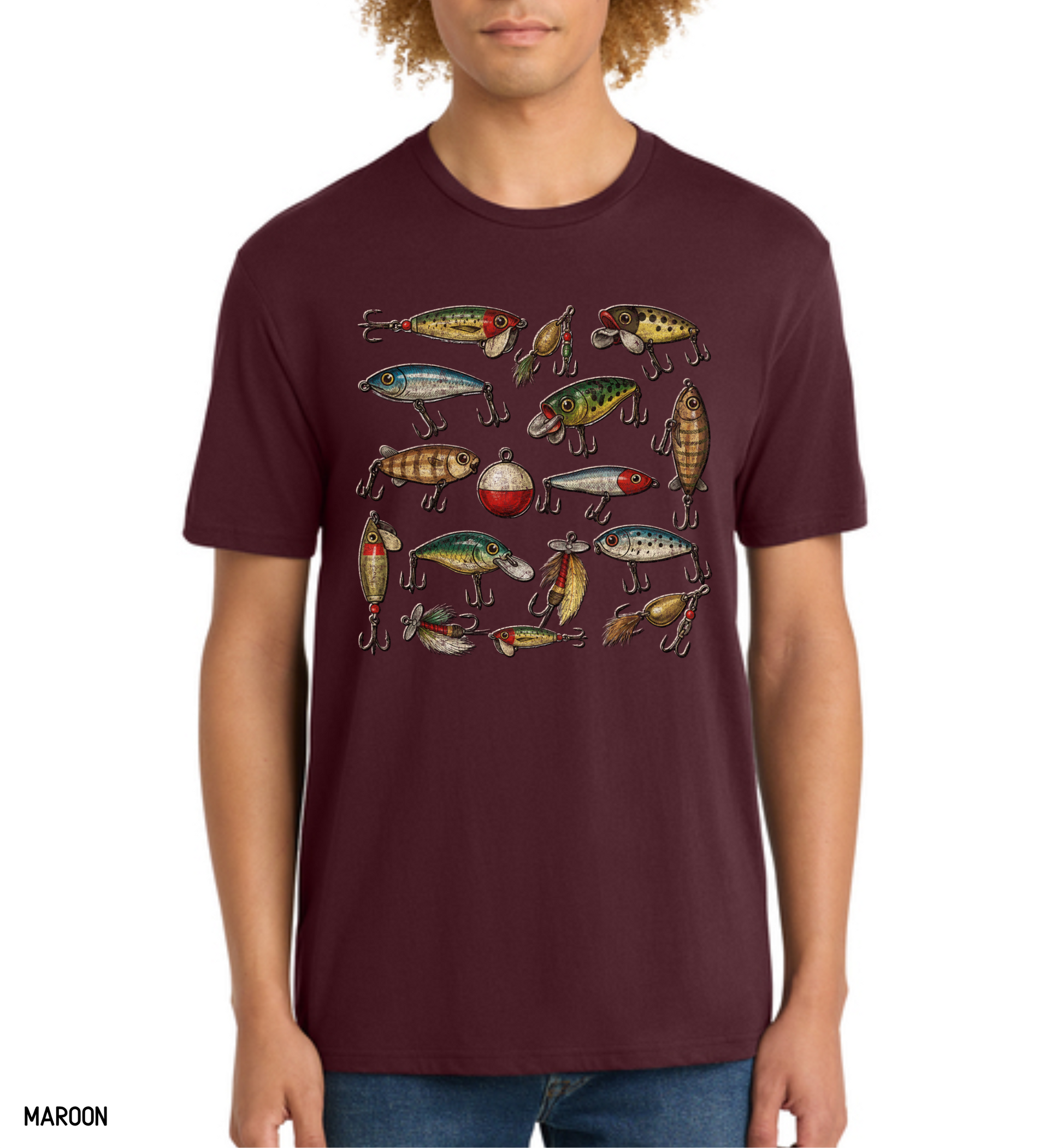 Vintage Fishing Lures Adult T-Shirt