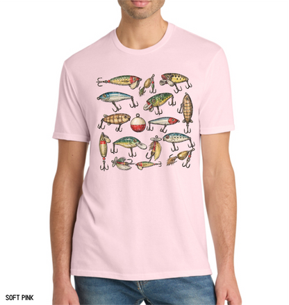 Vintage Fishing Lures Adult T-Shirt