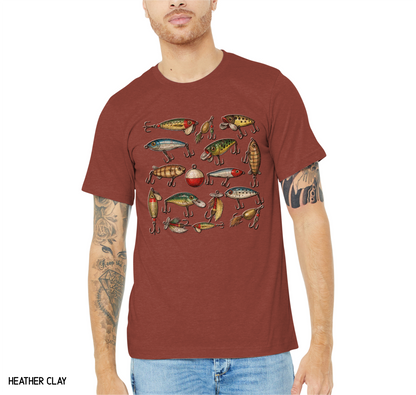 Vintage Fishing Lures Adult T-Shirt