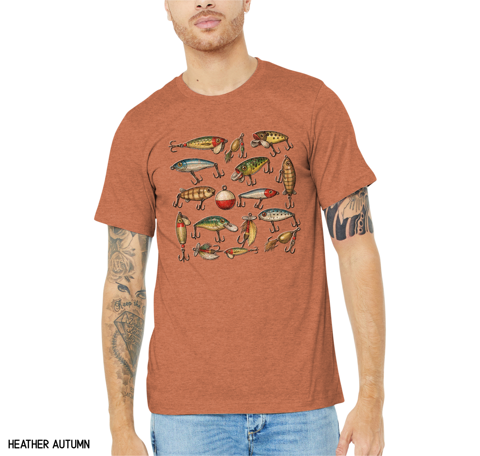 Vintage Fishing Lures Adult T-Shirt