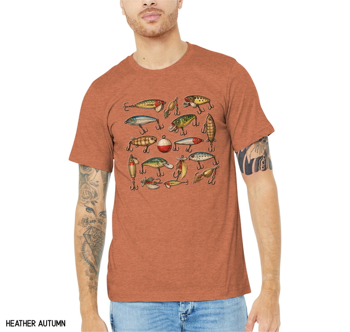 Vintage Fishing Lures Adult T-Shirt