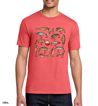 Vintage Fishing Lures Adult T-Shirt