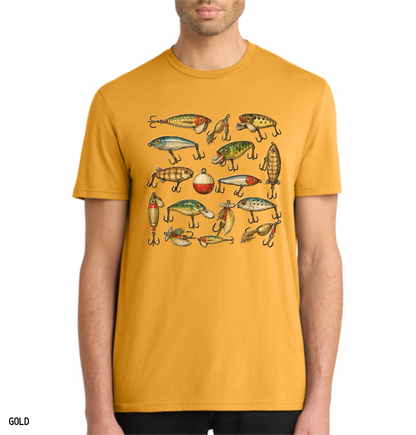 Vintage Fishing Lures Adult T-Shirt