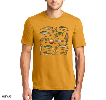 Vintage Fishing Lures Adult T-Shirt