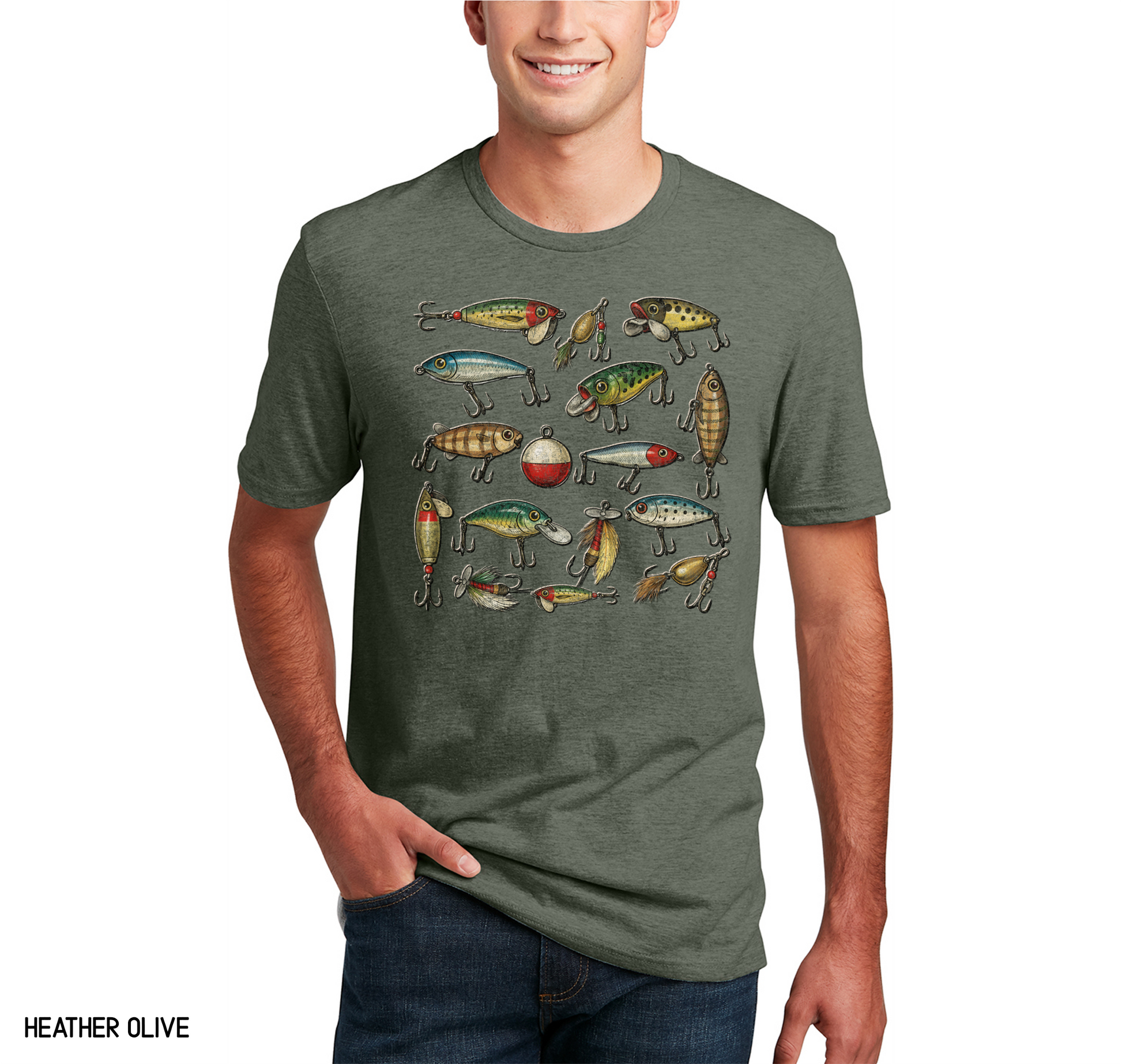 Vintage Fishing Lures Adult T-Shirt
