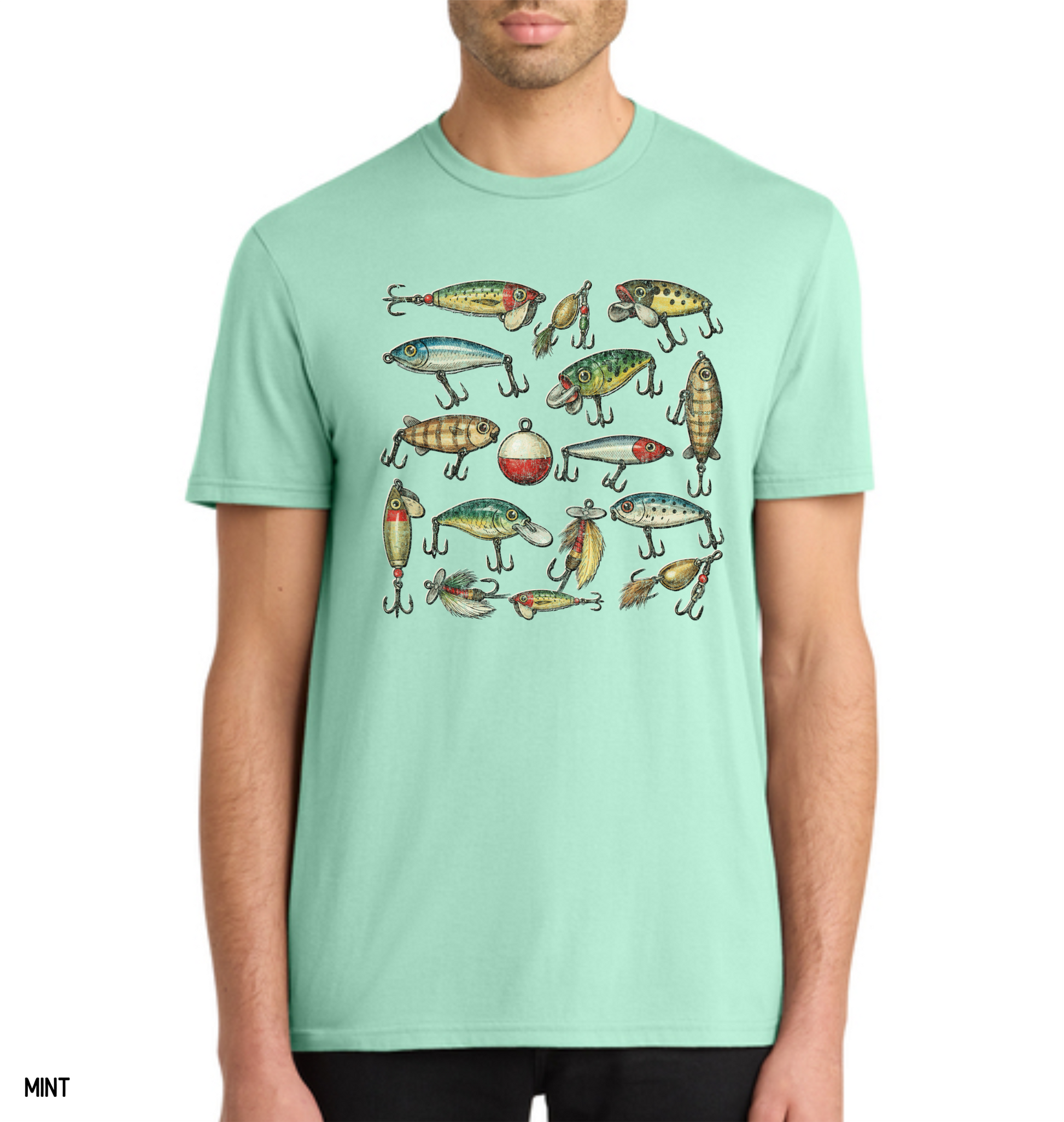 Vintage Fishing Lures Adult T-Shirt