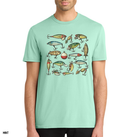 Vintage Fishing Lures Adult T-Shirt