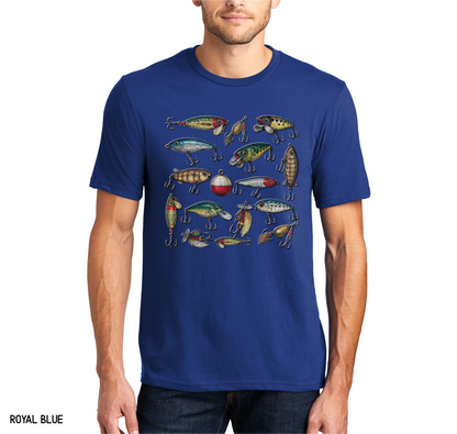 Vintage Fishing Lures Adult T-Shirt