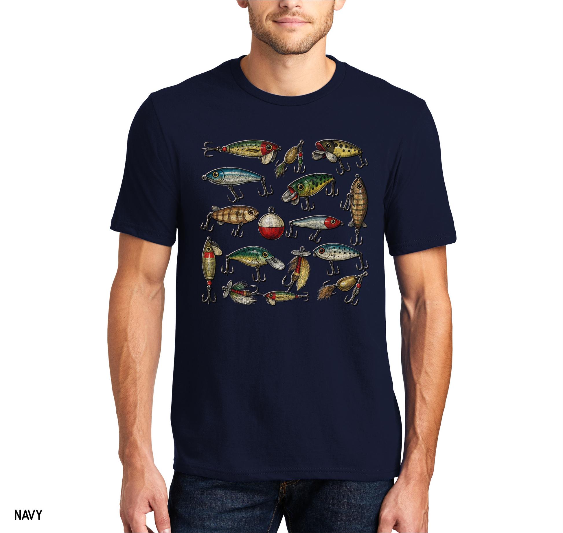 Vintage Fishing Lures Adult T-Shirt
