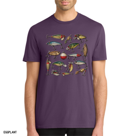 Vintage Fishing Lures Adult T-Shirt