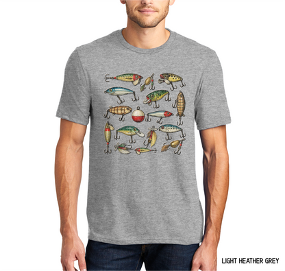Vintage Fishing Lures Adult T-Shirt