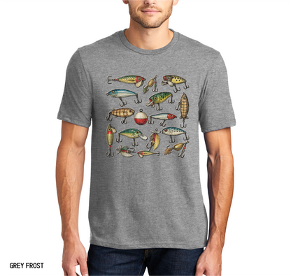 Vintage Fishing Lures Adult T-Shirt