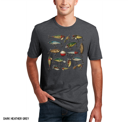 Vintage Fishing Lures Adult T-Shirt
