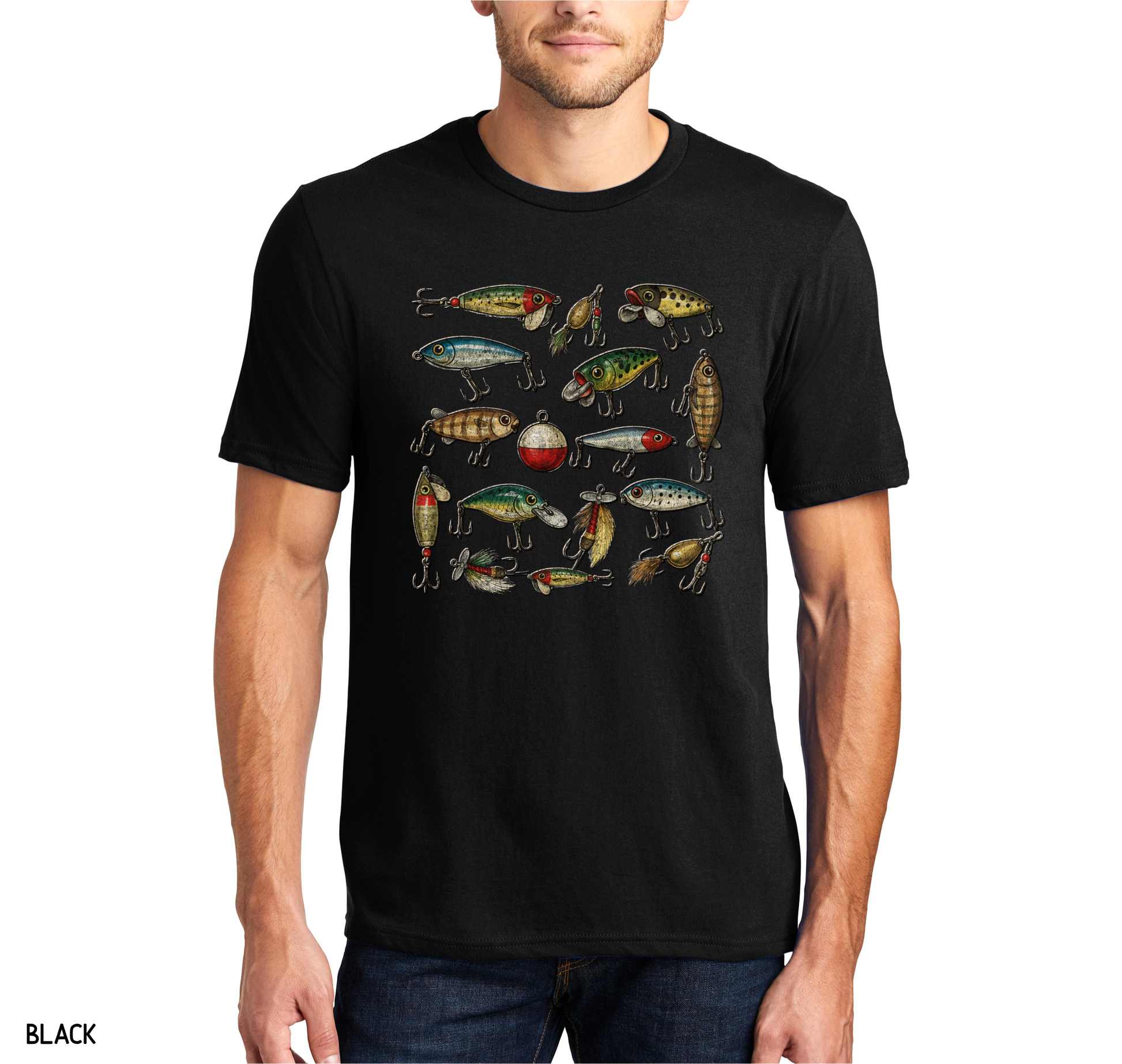 Vintage Fishing Lures Adult T-Shirt