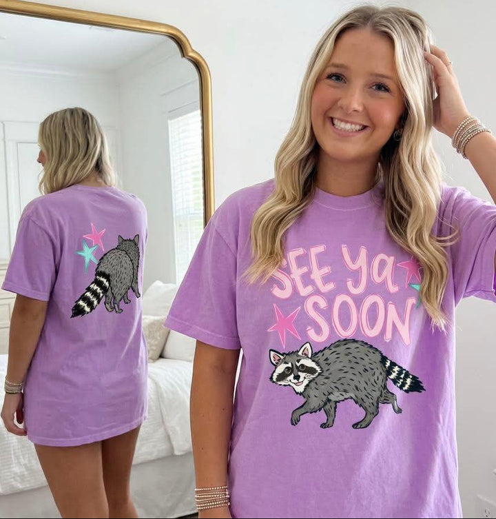 See Ya Soon Racoon Adult Comfort Colors T-Shirt