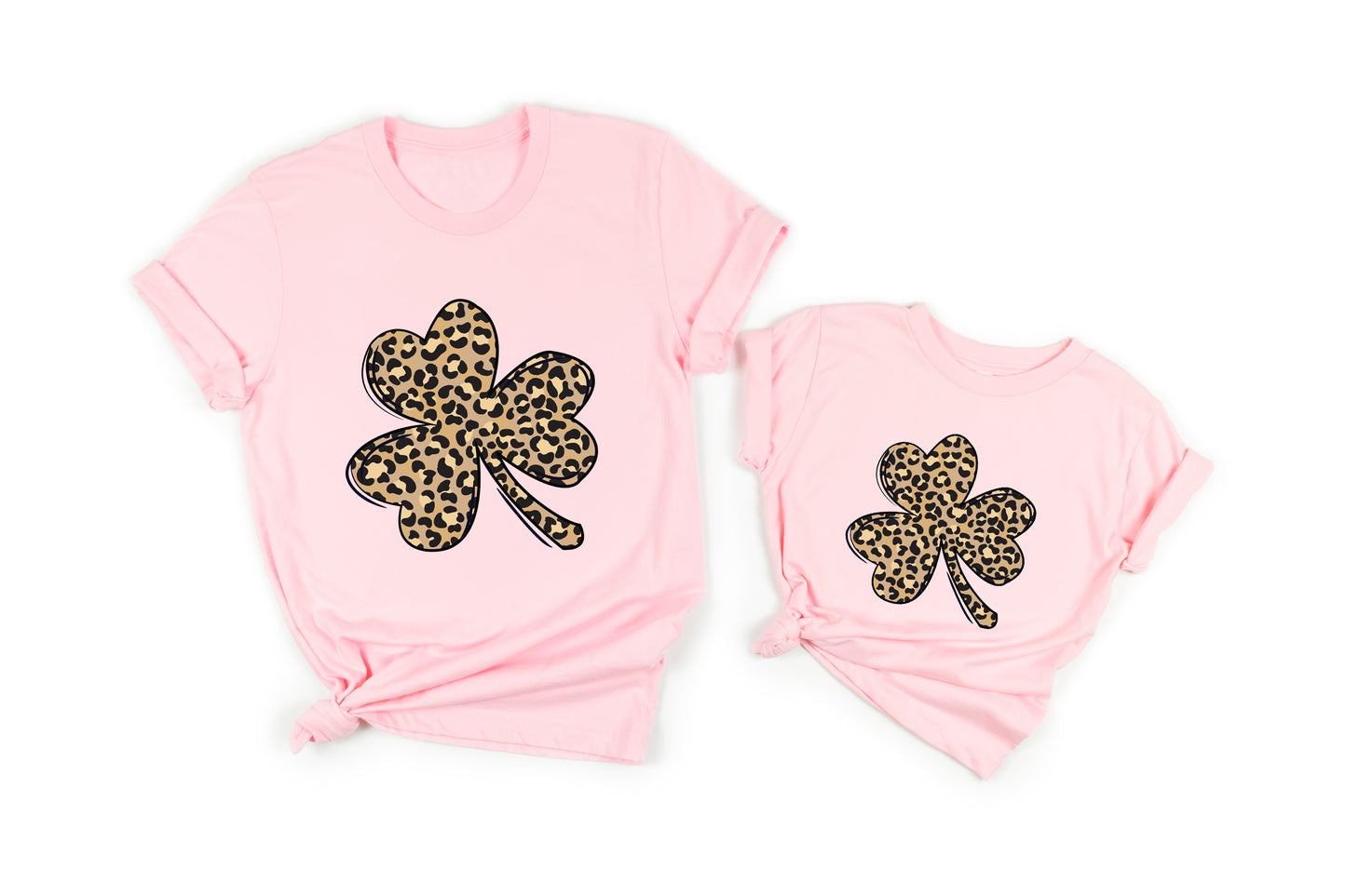Leopard Print Shamrock Kids T-shirt