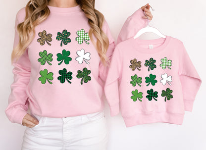 Shamrock Grid Kids Sweatshirt