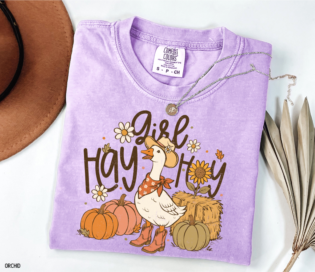 Hay Girl Hey Funny Adult Comfort Colors T-Shirt